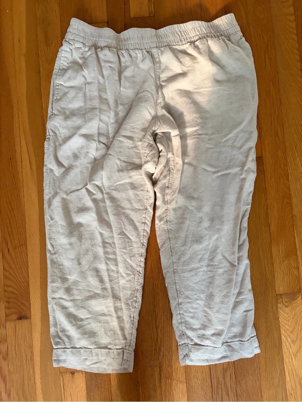 Petite L Casual Women’s Cropped Linen blend pull-on pants